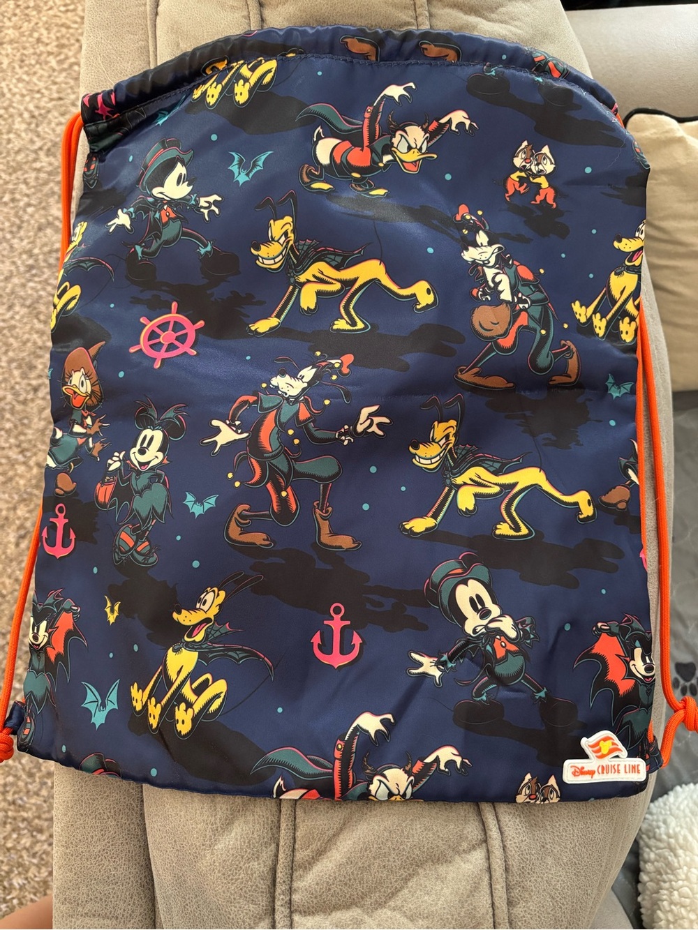 Disney Cruise Line Halloween Character Drawstring Bag